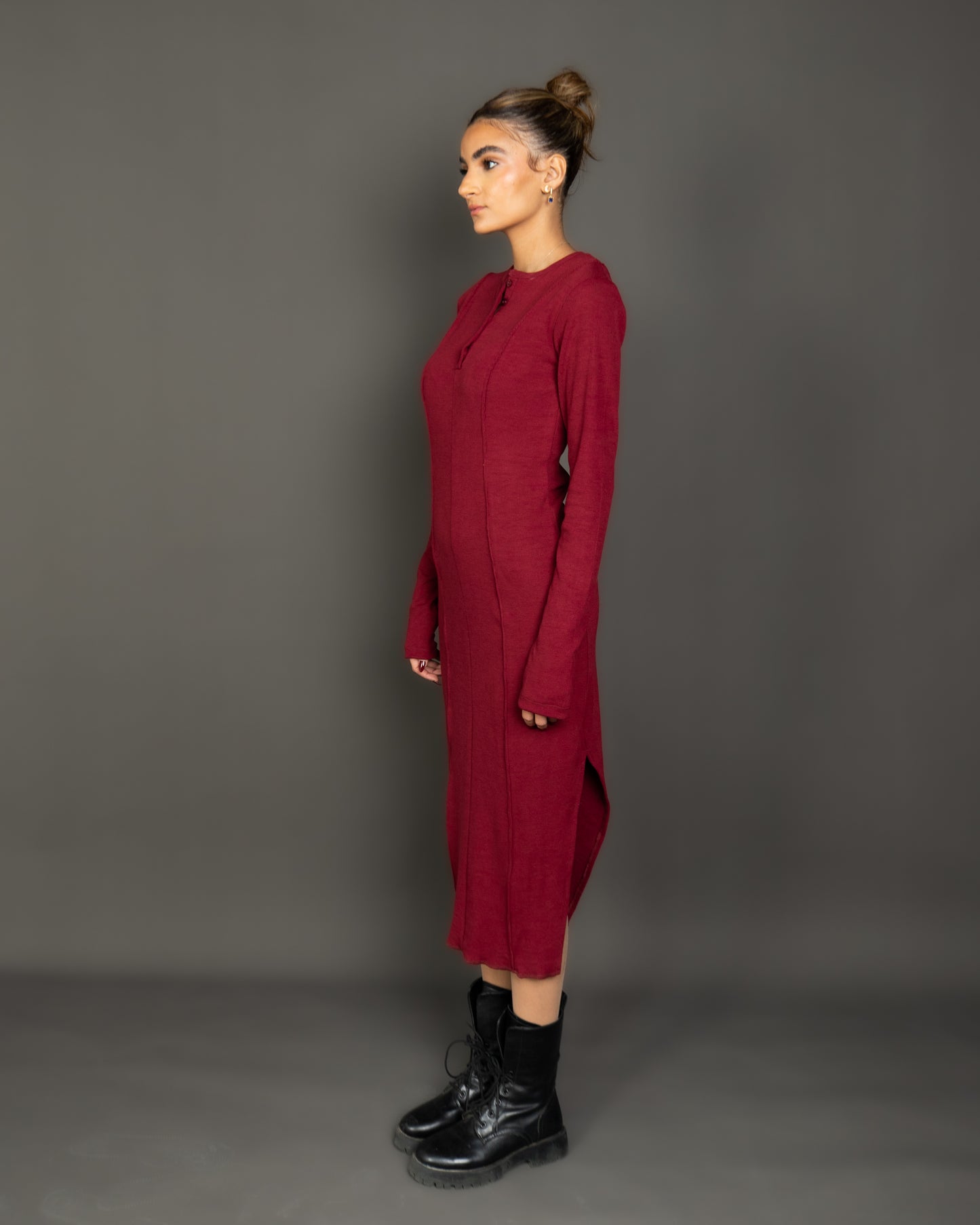 Perfect Tee Dress - BURGUNDY