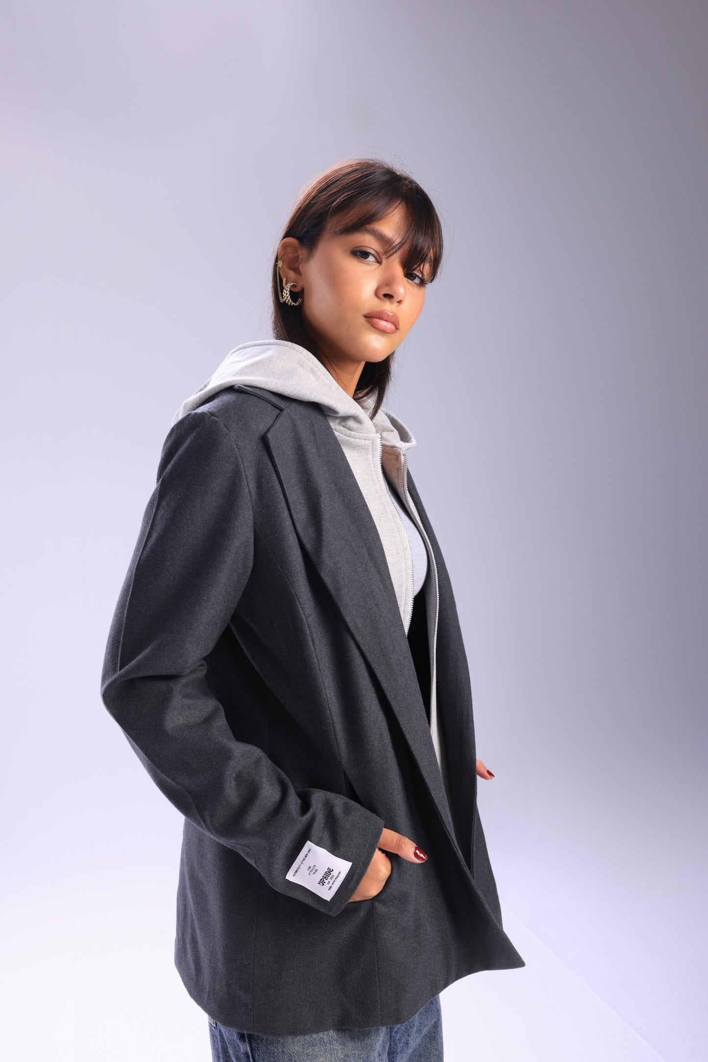Layered Blazer - Grey