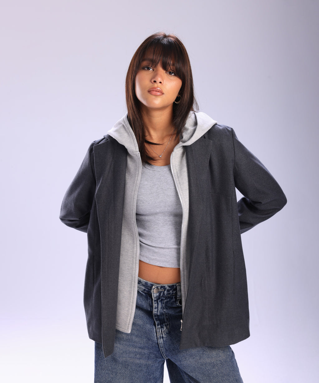 Layered Blazer - Grey