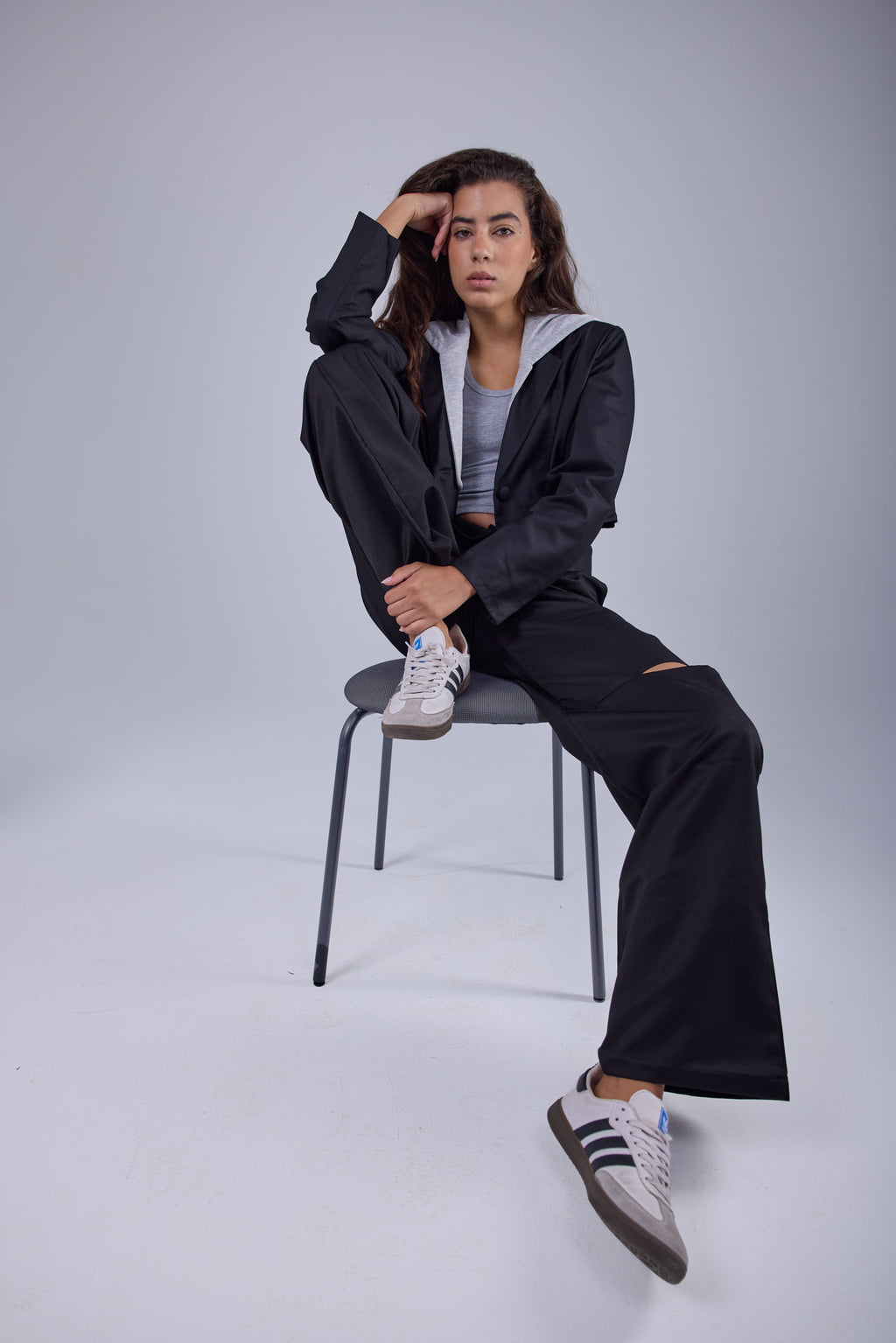 Signature Cropped Blazer - Black
