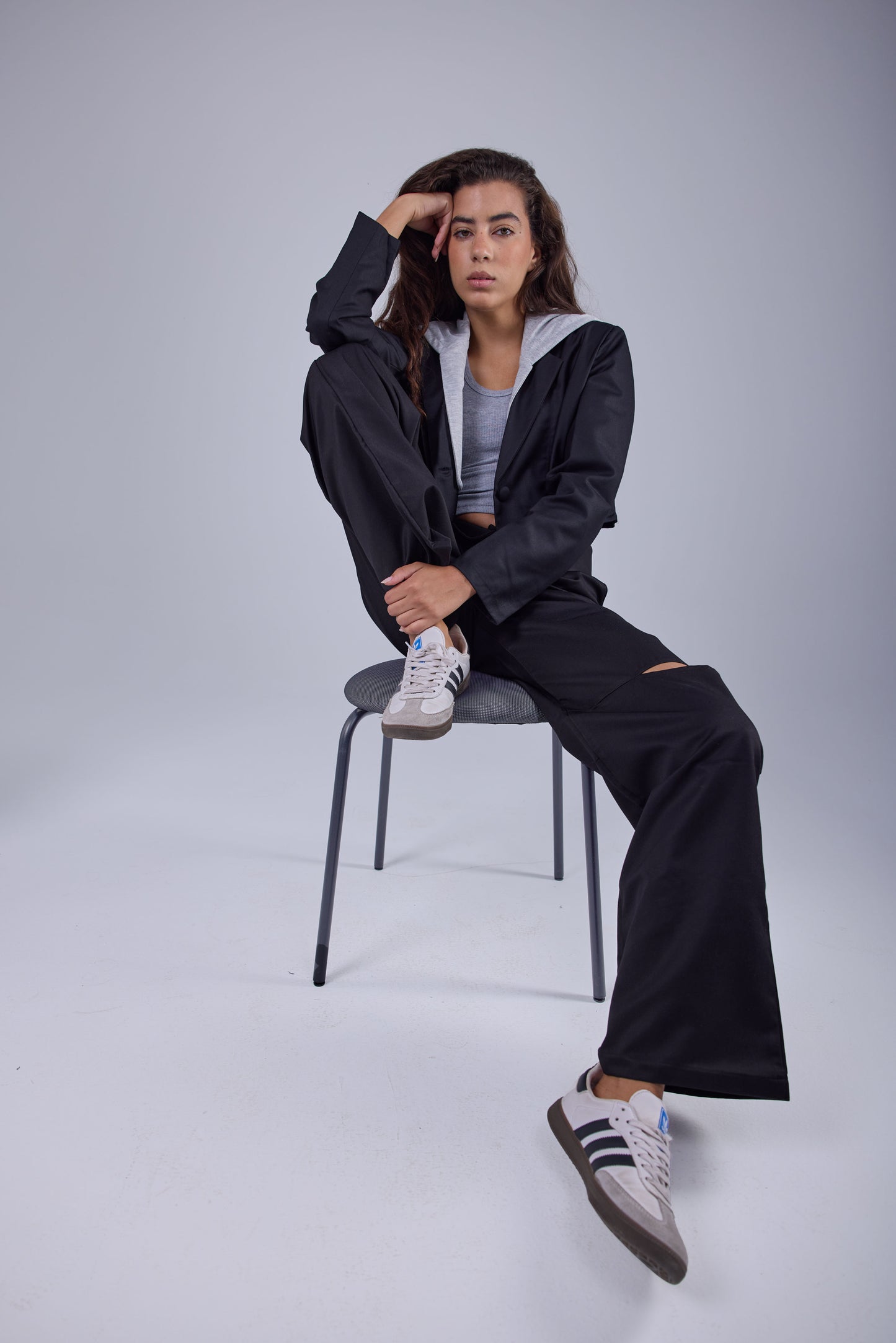 Signature Cropped Blazer - Black