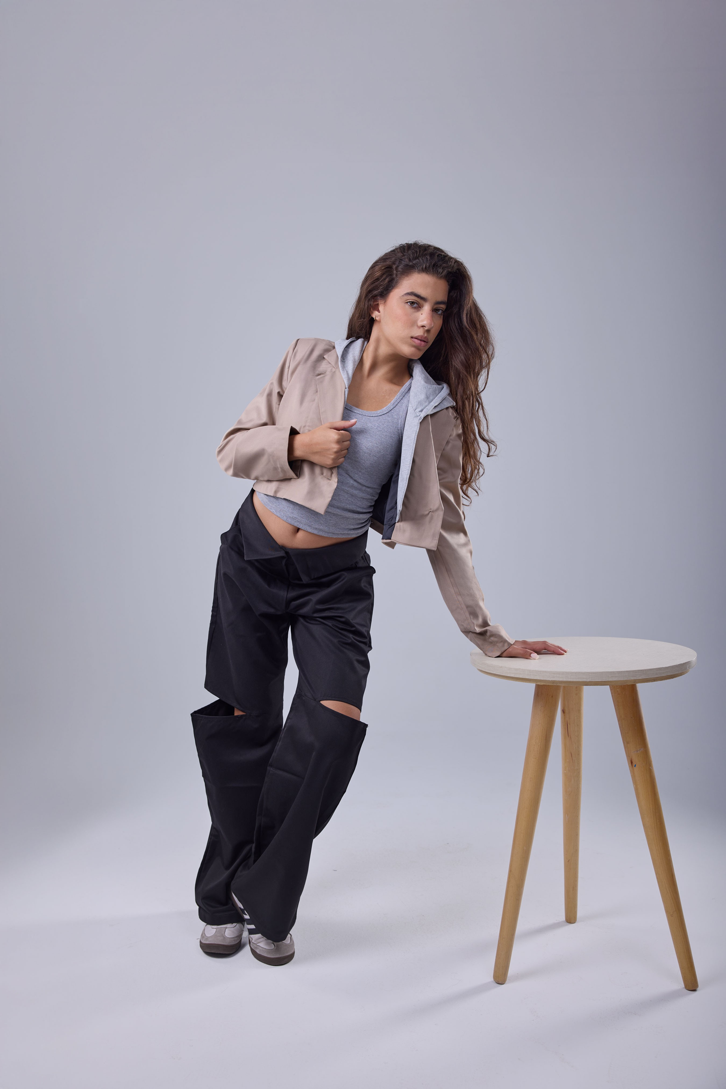 Signature Cropped Blazer - Beige