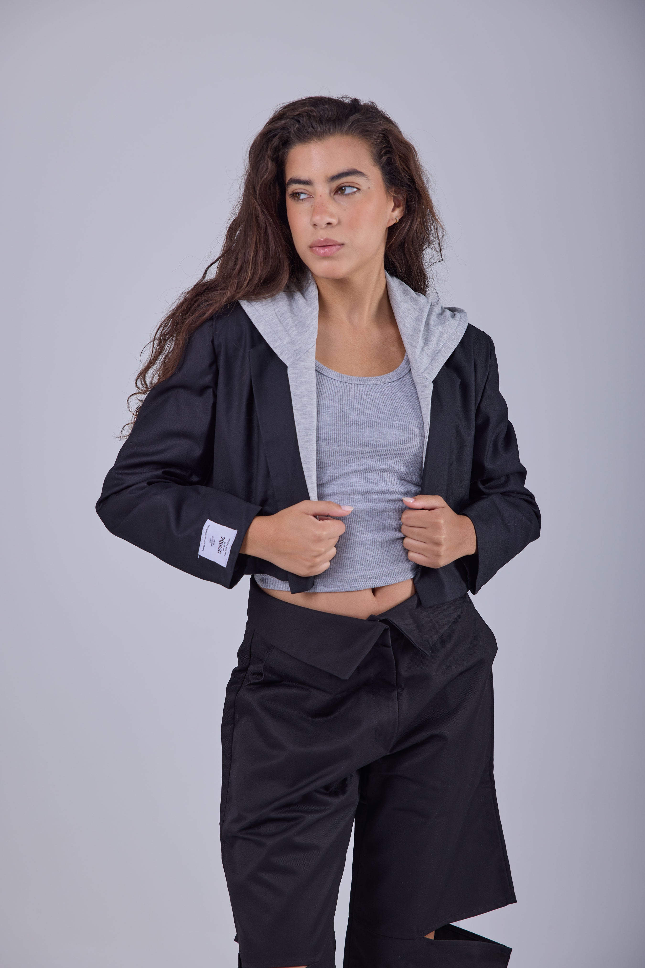 Signature Cropped Blazer - Black