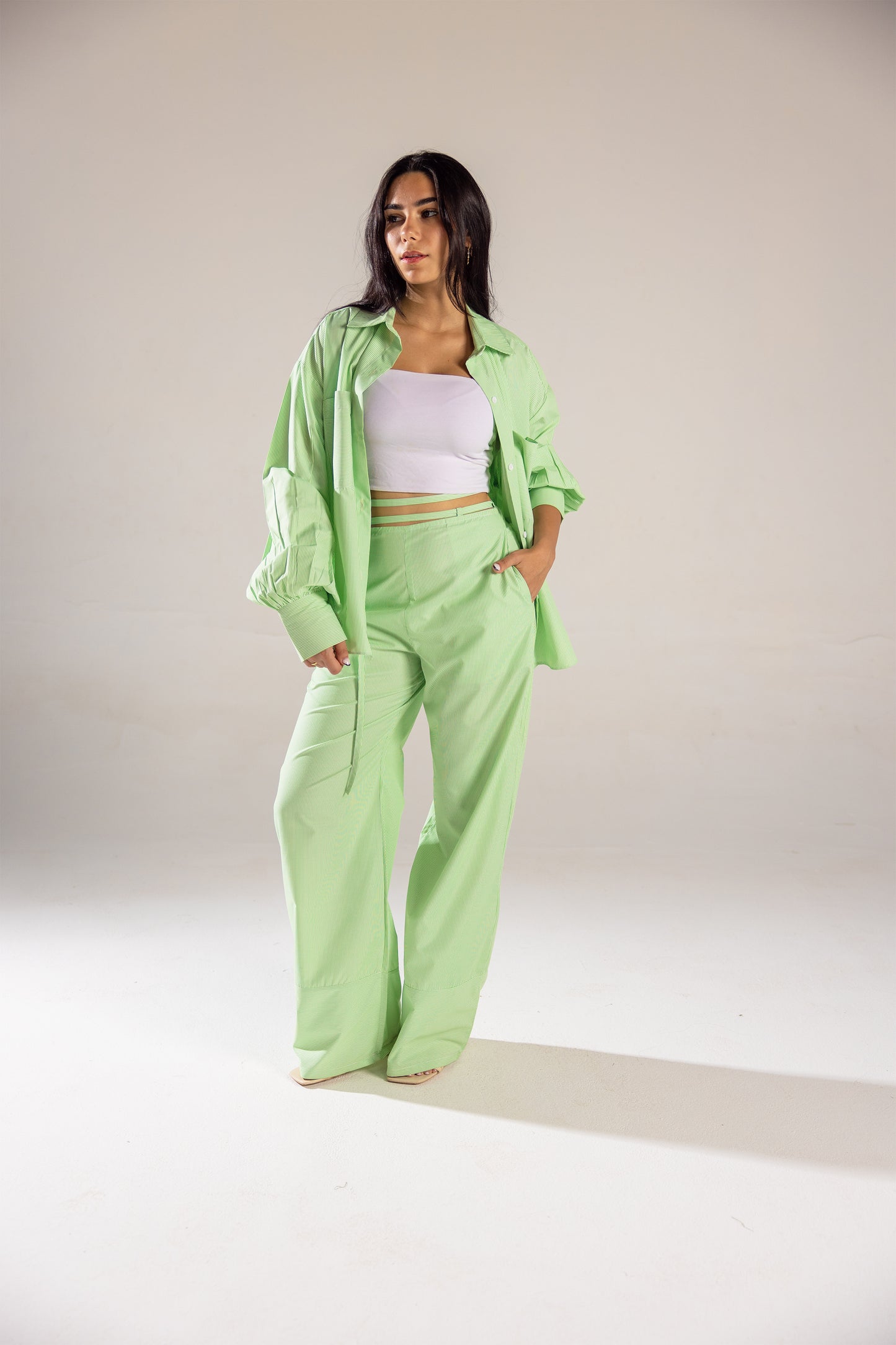 Imperial Striped Pants - Green