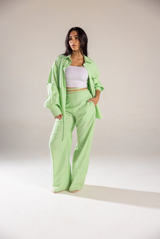 Imperial Striped Pants - Green