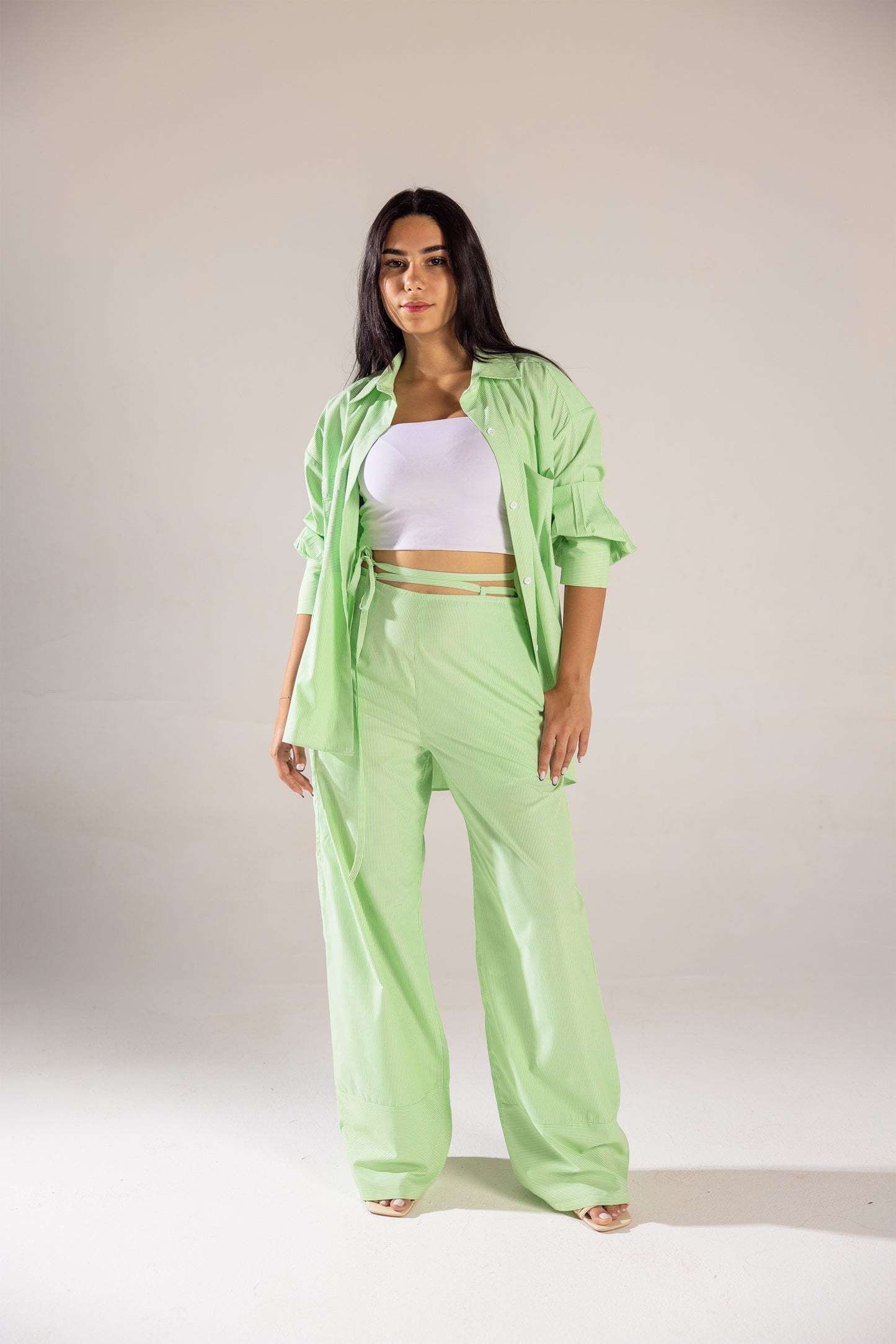 Imperial Striped Pants - Green