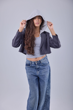 Signature Cropped Blazer - Grey