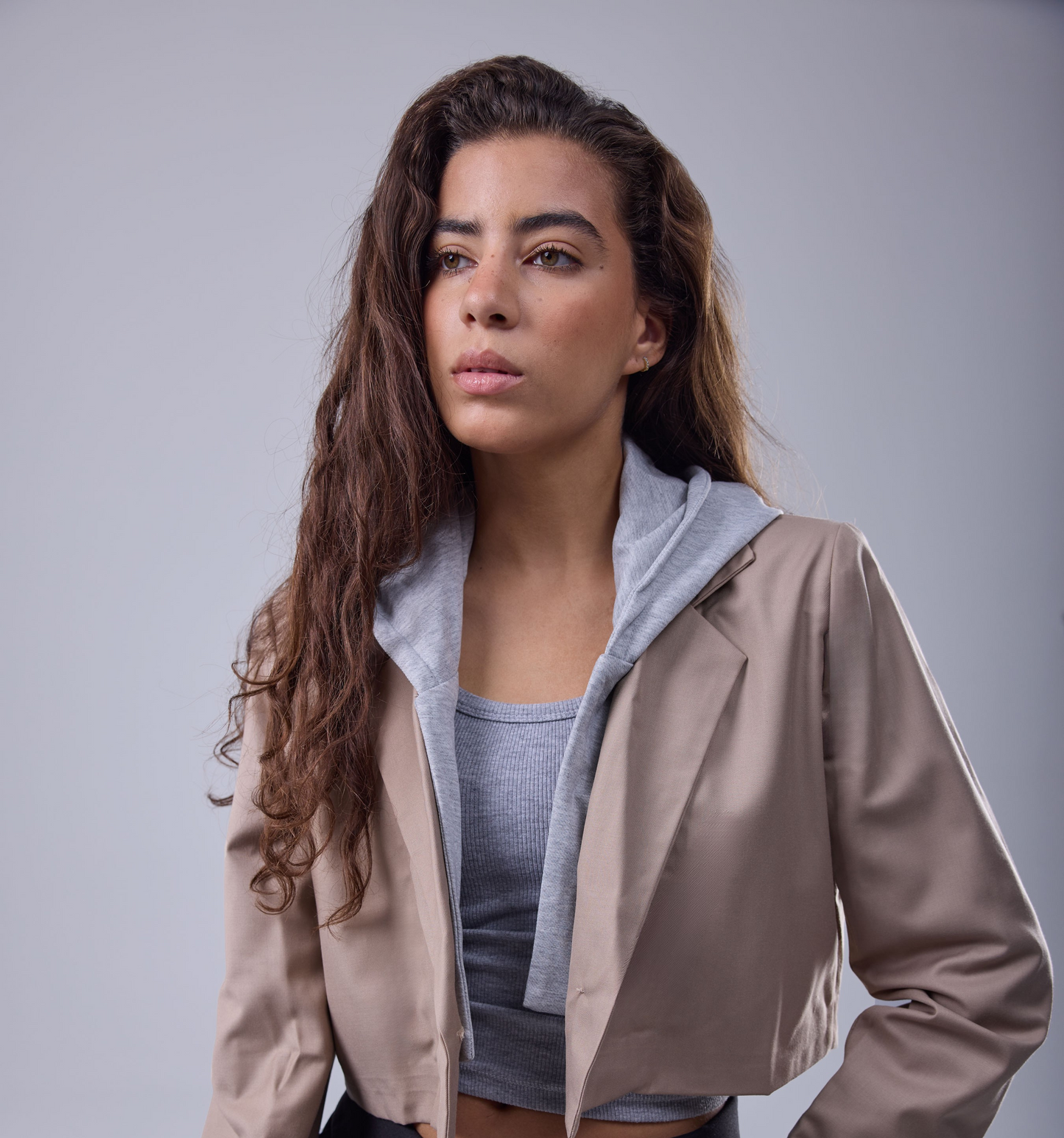 Signature Cropped Blazer - Beige