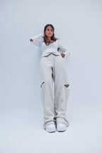 Uptown Sliced Pants - WHITE