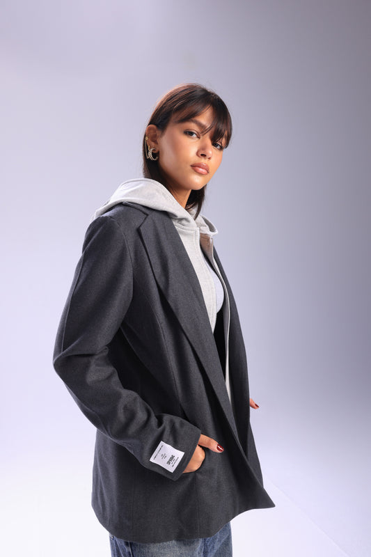 Layered Blazer - Gray